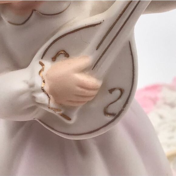 Vintage Porcelain Bisque Angel Night Light Lamp Pink 7 in - Picture 9 of 15